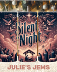 Tumbler 20oz - Christmas Silent Night in a light brown background with a nativity theme