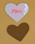 Coaster - Mum - Patterned Heart Mum - Gift for Mothers