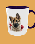 Dogs - German Shepherd Floral Ceramic Mug - Elegant Ceramic Gift