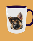 Dogs - German Shepherd Puppy Ceramic Mug - High Gloss with Colourful Handle Options