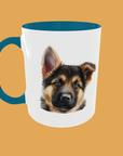 Dogs - German Shepherd Puppy Ceramic Mug - High Gloss with Colourful Handle Options