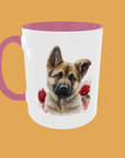 Dogs - German Shepherd Floral Ceramic Mug - Elegant Ceramic Gift