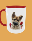 Dogs - German Shepherd Floral Ceramic Mug - Elegant Ceramic Gift