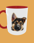 Dogs - German Shepherd Puppy Ceramic Mug - High Gloss with Colourful Handle Options