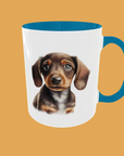 Dogs - Dachshund Puppy Ceramic Mug - 11oz High-Gloss Finish with Colour Handle Options