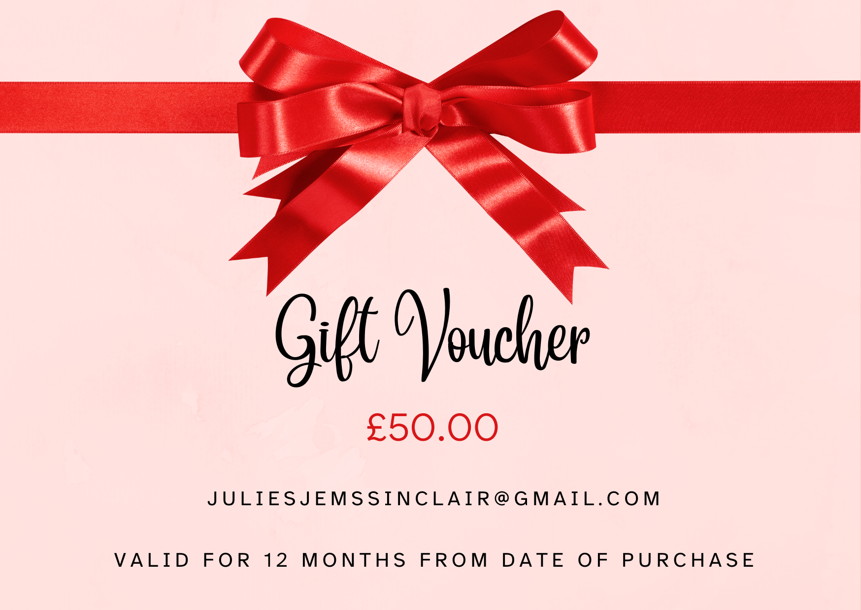 Julies Jems Gift Voucher Pink