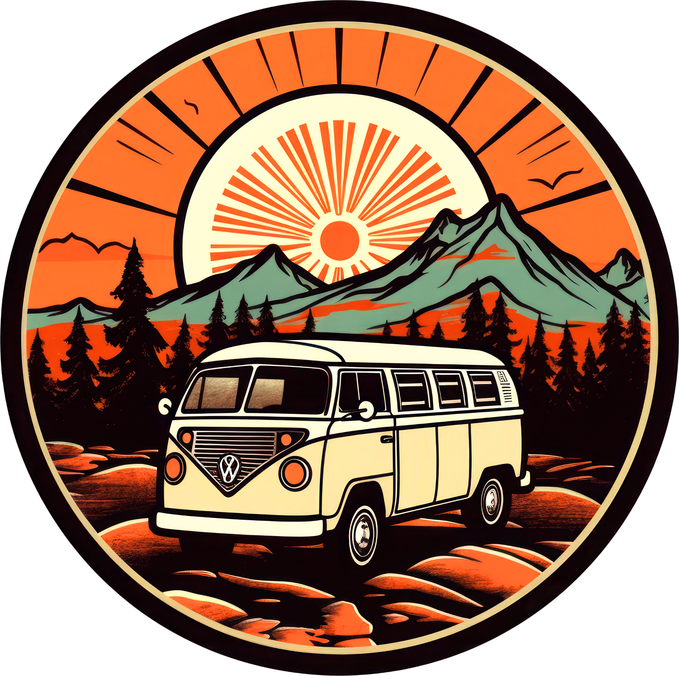 Coaster - Camper Van vintage Retro Adventure charm