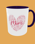 Mum - Charming Patterned Heart Mug 1st Mothers Day