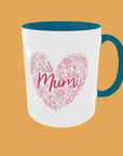 Mum - Charming Patterned Heart Mug 1st Mothers Day