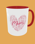 Mum - Charming Patterned Heart Mug 1st Mothers Day