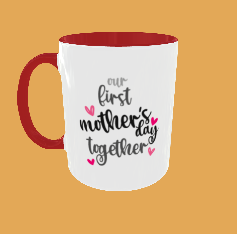 Mum - Charming Patterned Heart Mug 1st Mothers Day